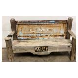 Bench Constructed from GMC Tailgate with Wood Fram