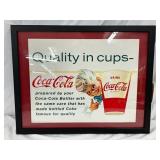 Coca-Cola Cardboard Framed Sign, 15 x 12