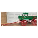 Wooden Buckboard Wagon with Red and Green Paint, 4