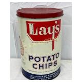 Vintage Lay's Potato Chips 1-Pound Tin with Graphi