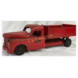 Early Structo Red Metal Dump Truck Toy, Freeport,