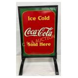 1934 Emb. Coca-Cola Metal Sidewalk Sign 21 x 32 1/
