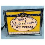 Polar Sweets Ice Cream Lighted Sign with Glass Fa