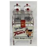 Org. Tom's Four-Jar Rack with Sign, Honor Box, and