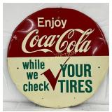 17in. Coca-Cola Metal Tire Sign