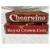 Two Wooden Beverage Carriers: Cheerwine 24-Bottle