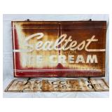 Sealtest Ice Cream DS Convex Metal Sign with Hange