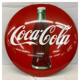 36in. Porc. Coca-Cola Button with Bottle Graphic
