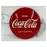 16in. Coca-Cola Button Sign with 24in. Double-Sid