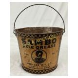 10lb. Sambo Axle Grease Metal Bucket, Vintage Nour