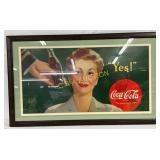 Coca-Cola Framed Cardboard Sign, 40 1/2in x 24in