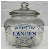 Early Lance Eight-Sided Glass Jar with Lid, Insis