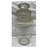 Clear Glass Vase with Textured Neck, 9×17 Inches