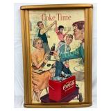 Early Coca-Cola Framed Cardboard with Original Co