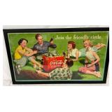 Framed 1954 Coca-Cola Cardboard Join the Friendl