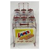 Orig. Lance Six-Jar Rack with Emb. Sign and Lids