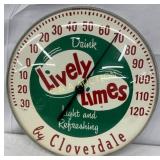 12in Cloverdale Lively Limes Glass Front Thermomet