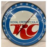 12-Inch Royal Crown Cola Glass Front Wall Thermome