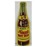 Emb. Howel's Root Beer Die-Cut Sign, 9×30 Inches