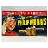 1950s Embossed Metal Phillip Morris Advertising Si