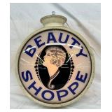 18in. Hanging Beauty Shoppe'Metal Globe Sign