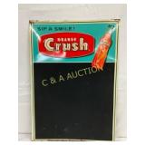 Orange Crush Embossed Metal Single-Sided Menu Boar