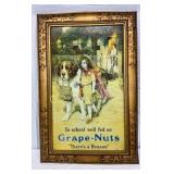Emb. Metal Grape-Nuts Advertising Self Frame Sign