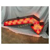 Two-Sided Lighted Arrow Sign with Blinking Lights,