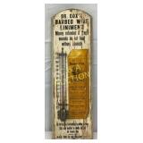 Dr. Cox's Barbed Wire Liniment Wooden Therm, 7 x 2