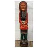 Carved Wooden Cigar Store Indian Statue, 14in x 73