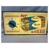 Merita Bread Plastic Light-Up Advertising Clock, 2