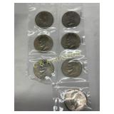 7 Bicentennial Eisenhower Dollars in Protective Pa