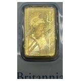 1-Gram 24k Gold Bar by The Royal Mint, Britannia D