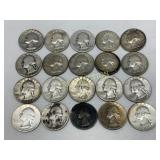 20 90% Silver Washington Quarters (1936-1964)