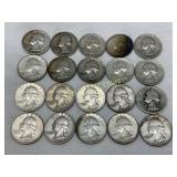 20 90% Silver Washington Quarters, 1942-1964
