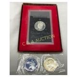 Two 1971 Eisenhower 40% Silver Dollars, Proof and