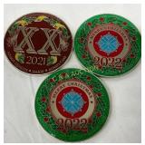 3 Case XX Christmas Plaques, 2021 & 2022