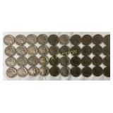 40 Buffalo Nickels, Mixed Dates and Mint Marks