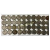 40 Buffalo Nickels, Mixed Dates and Conditions