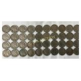40 Buffalo Nickels, Mixed Dates and Conditions