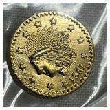 Miniature 1861 California Gold Token with Lady Lib