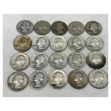 20 U.S. 90% Silver Washington Quarters (1937-1964)
