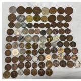 97 Mixed Foreign and American Coins