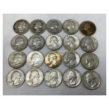 20 Jefferson Silver Quarters, 1941-1964