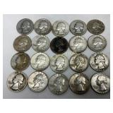 20 U.S. 90% Silver Washington Quarters, 1932-1964
