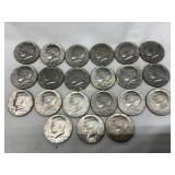 21 Kennedy Half Dollars, Including 14 Bicentennial