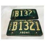 1947 Illinois Truck License Plates with Matching T