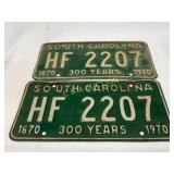 1970 South Carolina License Plates, ï¿½HF 2207ï¿½
