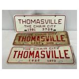 Three Thomasville, NC ï¿½The Chair Cityï¿½ Tags, 1822-