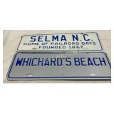 North Carolina City License Plates: Selma and Whic